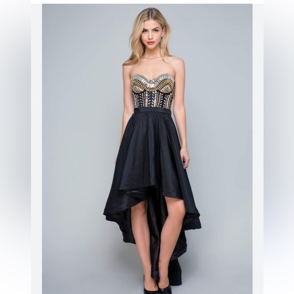 BEBE beaded gown with crystal BNWT